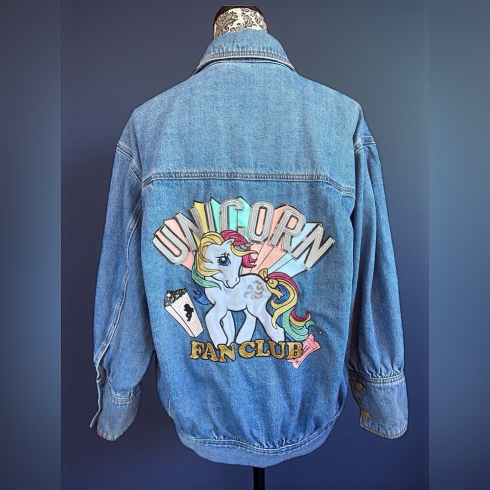 MY LITTLE PONY Officially Licensed Unicorn Fan Club MOONSTONE Denim Jacket.